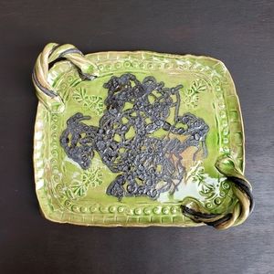 Signed Art Pottery Handmade Clay Ceramic Plate Tray